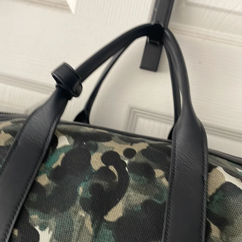 Coach Gotham Duffle Bag Camo Canvas Green Blue - Picture 8 of 16